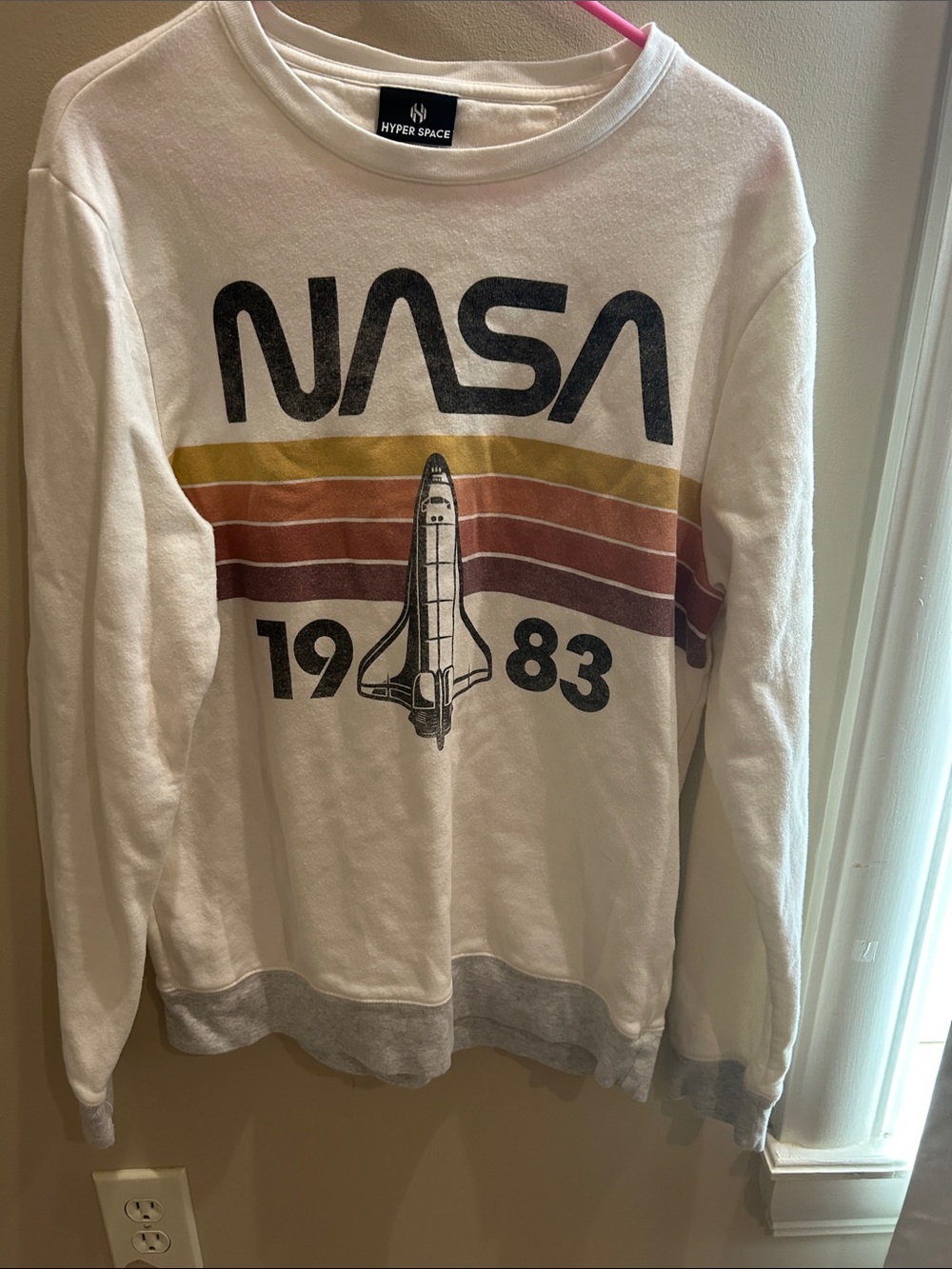 White NASA 1983 Graphic Sweater